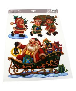 Stickers med julemand og kane