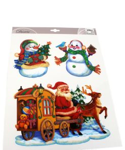 stickers med snemænd og julemand i hestevogn