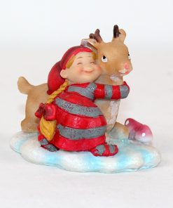 babynisse pige der krammer liggende dådyr rundt om halsen