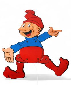 blå sprællemand i karton fra pobra af bramming nisse 40 cm