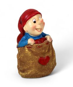 Bramming Wichtel im Sack. Blau. 11 cm. Nostalgische dänische Wichtel