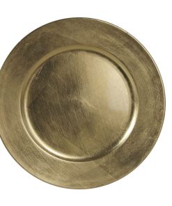 fad til dekorationer og stearinlys guld 28 cm. i diameter