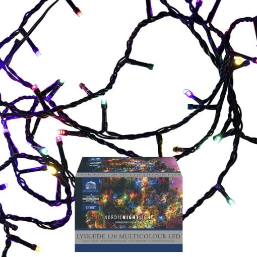 multicolour lyskæde led med 120 diodelys på 9