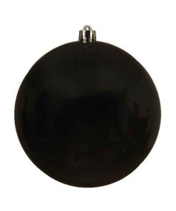 Plast julekule, stor SVART 14 cm., julepynt til oppheng