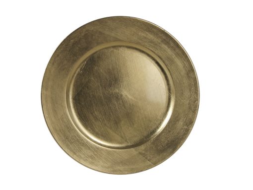 fad til dekorationer og stearinlys guld 20 cm. i diameter