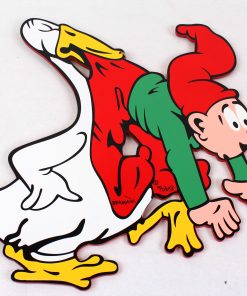 bramming nisse i træ på 40 centimeter der løftes i enden af en gås