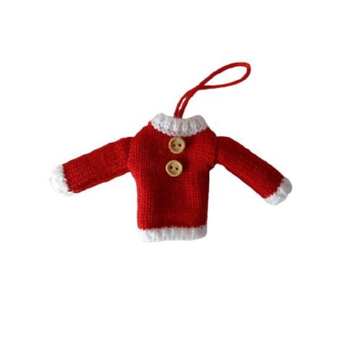 sweater til nisser i strik som tøj og tilbehør til nissedør.