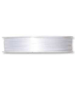 Dekorationsband WEISS Satin. 3 mm. x 50 m.