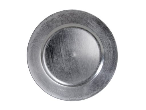 fad til dekorationer og stearinlys sølv 33 centimeter i diameter