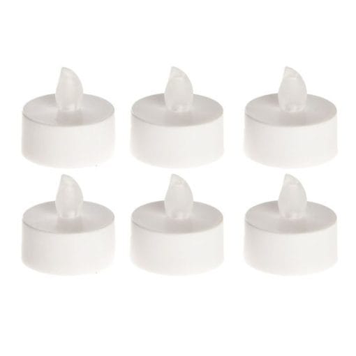Telys LED HVITE med flammeeffekt 6 stk. inkl. batteri