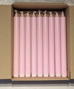 18 styk baby rosa stagelys i ren stearin 24 centimeter flotte kronelys