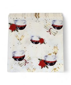 servietter til studenten med rød hue og glas til studenterfesten