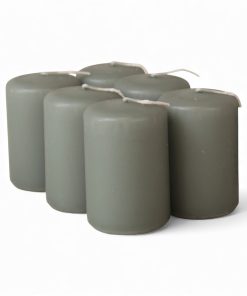 6 styk stearinlys små antik grønne kuvertlys 4 x 6 centimeter