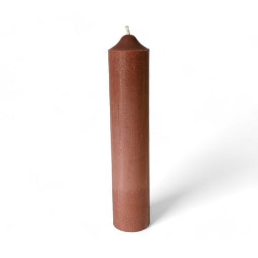 Stearinlys BRUN kubbelys. 100% stearin. 5 x 25 cm. Piet Hein