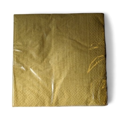 20 styk flotte guld farvede frokostservietter 33 x 33 centimeter