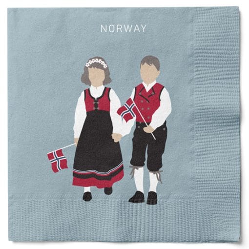 Servietter i Norsk Design. Kledd på til 17. mai. 20 stk. lunsj