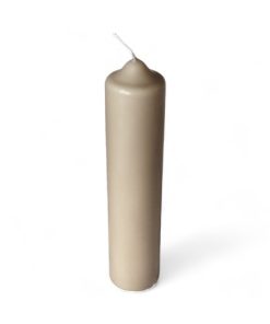 stearinlys sandfarvede 4 x 18 centimeter - billige bloklys til advent og fest
