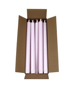 kasse med 20 styk sart lilla kronelys på 30 centimeter