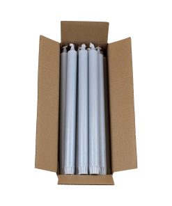 kasse med 20 styk blågrå kronelys på 30 centimeter