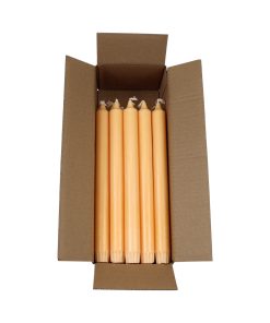 kasse med 18 styk ferskenfarvede kronelys på 25 centimeter