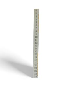 klæbende strimmel 27 cm. lang med 24 sølv tal til lav selv kalenderlys