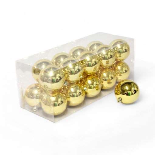 Plastik-Weihnachtskugeln für den Weihnachtsbaum, GOLD glänzend 20 Stk. Ø8 cm. - Weihnachtsbaumschmuck