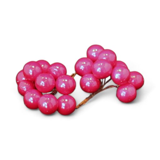 Kirschen am Stiel. 20 Stk. 2 x 2 cm. Rote Dekorationsbeeren für Kränze und Dekoration.