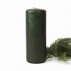 mørkegrønt højt bloklys og stearinlys 7 x 18 centimeter