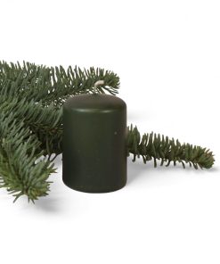 lille mørkegrøn bloklys ø 4,8 x 7 centimeter