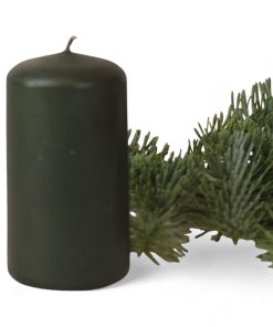 lille mørkegrøn bloklys ø 4,8 x 9 centimeter