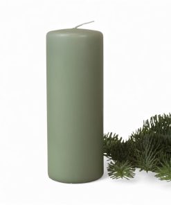 støvgrøn bloklys 6,8 gange 18 cm