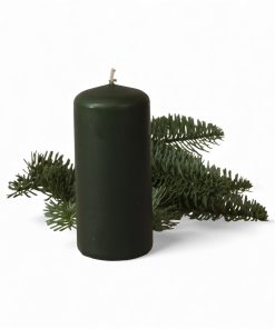 lille mørkegrøn bloklys ø 4,8 x 11 centimeter