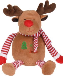 x-mas siddende julebamse som rensdyr 22 centimeter