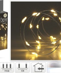 40 led lyskæden i varm hvid har en længde på 195 centimeter