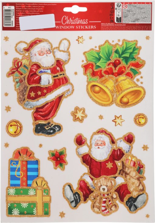 Fensteraufkleber, Weihnachtsvinylaufkleber Weihnachtsmänner und Geschenke