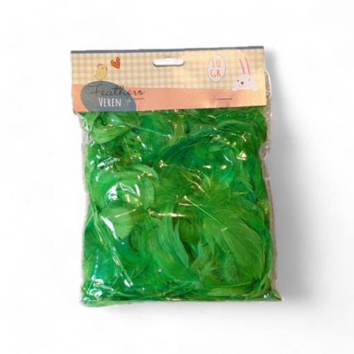 pose med 10 gram grønne fjer til kreative produkter