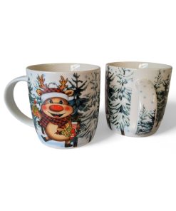julekrus med rensdyret rudolf i en skov