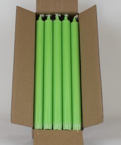 kasse med 20 styk kiwifarvede kronelys på 30 centimeter