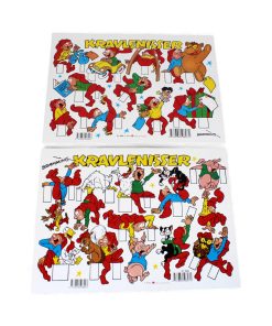 to ark med bramming kravlenisser med danske dyr og ting man kan lege med