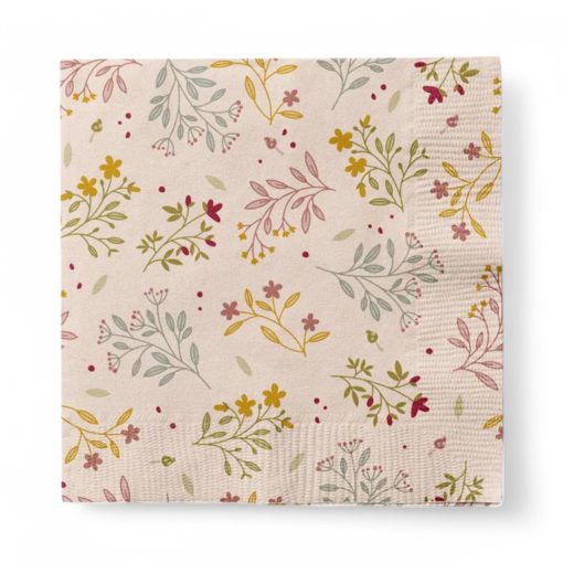 Blumenservietten in rosa. 20 Stk. Mittagessen Größe 33 x 33 cm.