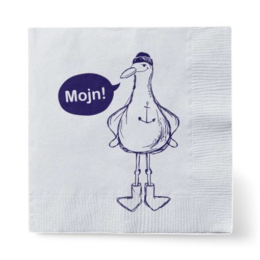 Servietten für den Konfirmanden mit Möwe, die Moin sagt. 20 Stk. 33 x 33 cm.