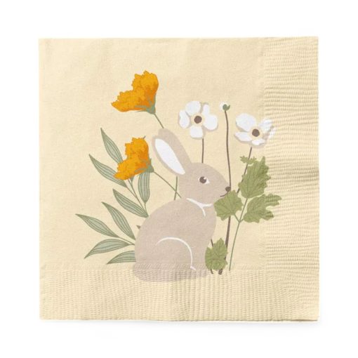 Servietten zu Ostern mit Kaninchen. 20 Stk. Mittagessen Größe 33 x 33 cm.