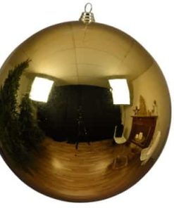 Plast julekule, stor GULL 25 cm., julepynt til oppheng