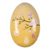 Osterei aus Pappe. Gelb mit Dekoration. Durchmesser 15 cm.