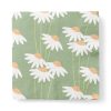 Servietten, grün mit Margeriten. 20 Stk. Mittagessen 33 x 33 cm.