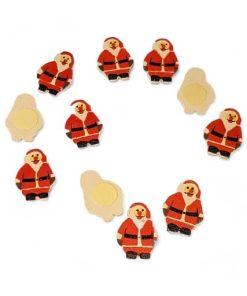 Weihnachtsbäume aus Holz. Weihnachtsmänner zur Dekoration und DIY. 12 Stück.