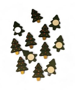 Weihnachtsbäume aus Holz. Weihnachtsschmuck zur Dekoration und DIY. 12 Stück.