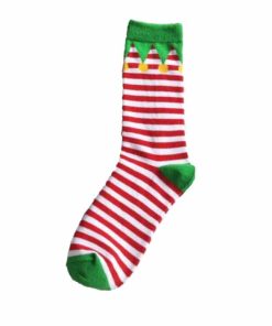 strømper med julemotiver til voksne str. 40/41-47 med striber