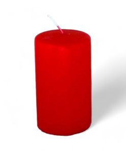 ROTE Blockkerze 6,8 x 12 cm. - Qualitätskerze für Advent und Feier.