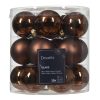 6 stk. matte og 12 stk. blanke ensfarvede espressobrune glas julekugler 4 centimeter